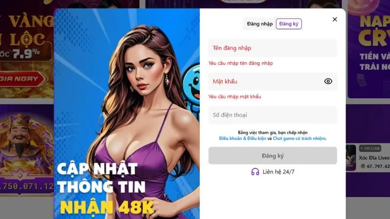 Tham gia Max79 đơn giản, đăng ký nhanh chóng dễ dàng.