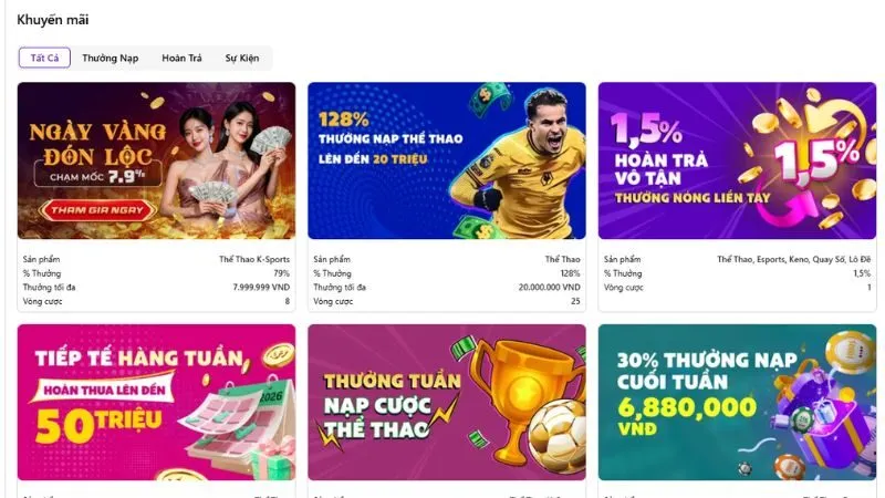 Người chơi nhận ngay ưu đãi hấp dẫn và trải nghiệm đa dạng trò chơi