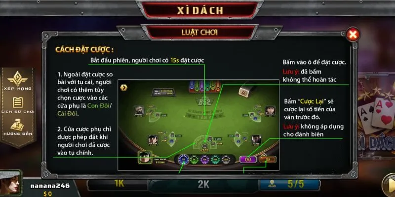 Cách đặt cược chơi Xì Dách tại nhà cái Max79