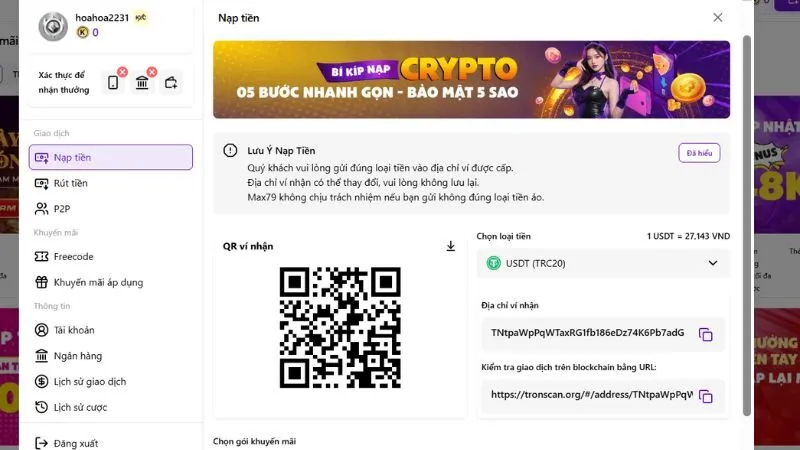 Người chơi sử dụng crypto an toàn, nhanh chóng và cực kỳ riêng tư